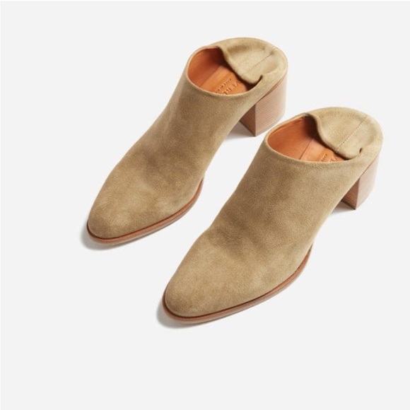 Everlane Shoes - Everlane Beige Suede Leather Mules